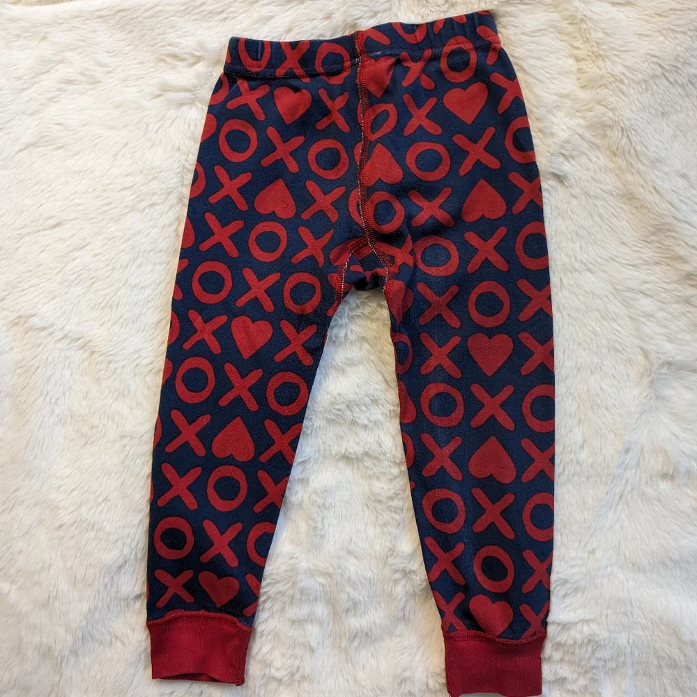 Hanna Andersson XO Hearts Pajama Bottoms Organic Cotton 90cm 3T EUC